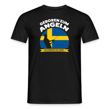 Schwedisch Angler Angeln Schweden Geschenk - Männer T-Shirt - Schwarz - Vorne - AI Model Male 178 light (178cm)