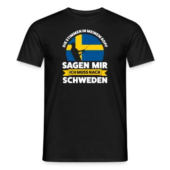 Schwedisch Angler Angeln Schweden Geschenk - Männer T-Shirt - Schwarz - Vorne - AI Model Male 178 light (178cm)