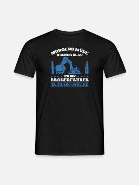 Baggerfahrer Beruf Bagger Geschenk - Männer T-Shirt - Schwarz