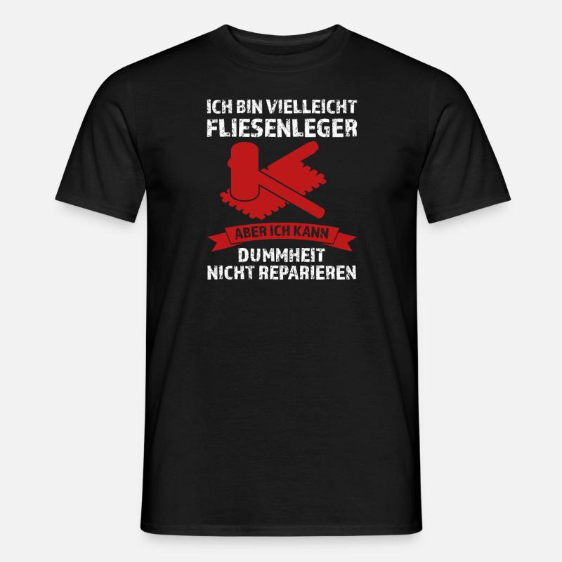 Fliesenleger Beruf Bodenleger Geschenk - Männer T-Shirt - Schwarz