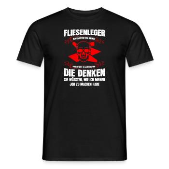 Fliesenleger Beruf Fliesenlegen Geschenk - Männer T-Shirt - Schwarz - Vorne - AI Model Male 178 light (178cm)