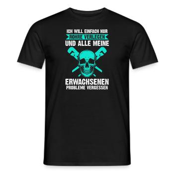 Klempner Beruf Installateur Geschenk - Männer T-Shirt - Schwarz - Vorne - AI Model Male 178 light (178cm)