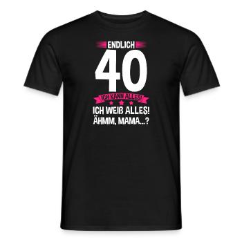 40. Geburtstag 40 Jahre Geburtstags Geschenk - Männer T-Shirt - Schwarz - Vorne - AI Model Male 178 light (178cm)
