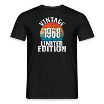 Année de naissance 1968 Vintage Limited Edition Retro - T-shirt homme - noir - Devant - AI Model Male 178 light (178cm)