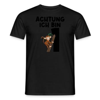 1.Geburtstag Affe 1 Jahr alt Geschenk - Männer T-Shirt - Schwarz - Vorne - AI Model Male 178 light (178cm)