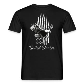 United States USA Eagle - Men's T-Shirt - black - Front - AI Model Male 178 light (178cm)