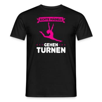 Turnen Mädchen Turnerin Geschenk - Männer T-Shirt - Schwarz - Vorne - AI Model Male 178 light (178cm)