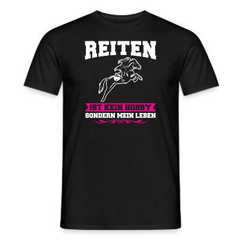 Reiten Mädchen Reiterhof Geschenk - Männer T-Shirt - Schwarz - Vorne - AI Model Male 178 light (178cm)