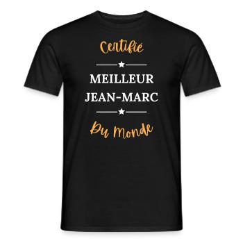 Certifié meilleur jean marc du monde - T-shirt homme - noir - Devant - AI Model Male 178 light (178cm)