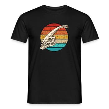 Parasaurolophu Vintage Dinosaur Dino Skull - Men's T-Shirt - black - Front - AI Model Male 178 light (178cm)
