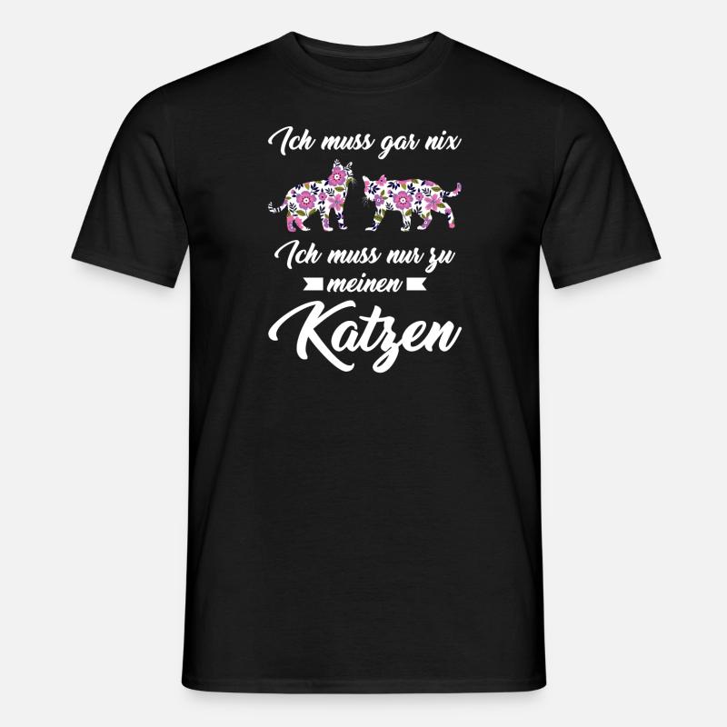 Katze Tier Katzenfreunde Geschenk - Männer T-Shirt - Schwarz