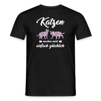 Katze Tier Katzenhalter Geschenk - Männer T-Shirt - Schwarz - Vorne - AI Model Male 178 light (178cm)