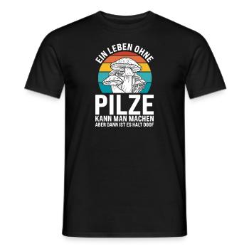 Pilze Sammeln Pilzsucher Geschenk - Männer T-Shirt - Schwarz - Vorne - AI Model Male 178 light (178cm)