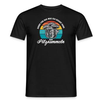 Pilze Sammeln Pilzsuche Geschenk - Männer T-Shirt - Schwarz - Vorne - AI Model Male 178 light (178cm)