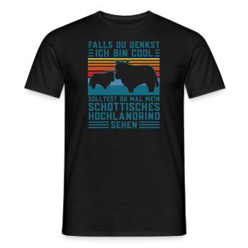 Rind Schottisches Hochlandrind Bauernhof Geschenk - Männer T-Shirt - Schwarz - Vorne - AI Model Male 178 light (178cm)
