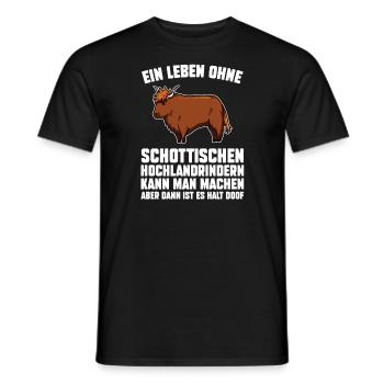 Rind Schottisches Hochlandrind Bauernhof Geschenk - Männer T-Shirt - Schwarz - Vorne - AI Model Male 178 light (178cm)