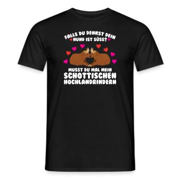 Rind Schottisches Hochlandrind Bauernhof Geschenk - Männer T-Shirt - Schwarz - Vorne - AI Model Male 178 light (178cm)