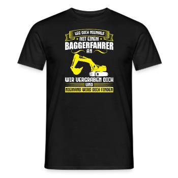 Baggerfahrer Job Baustelle Geschenk - Männer T-Shirt - Schwarz - Vorne - AI Model Male 178 light (178cm)