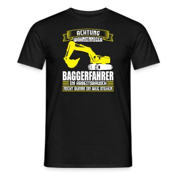 Baggerfahrer Job Bagger Geschenk - Männer T-Shirt - Schwarz - Vorne - AI Model Male 178 light (178cm)