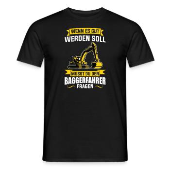 Baggerfahrer Job Bauarbeiten Geschenk - Männer T-Shirt - Schwarz - Vorne - AI Model Male 178 light (178cm)