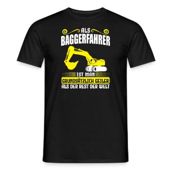 Baggerfahrer Job Bauarbeiten Geschenk - Männer T-Shirt - Schwarz - Vorne - AI Model Male 178 light (178cm)