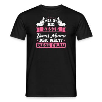 Bonus Mama Familie Stiefmutter Geschenk - Männer T-Shirt - Schwarz - Vorne - AI Model Male 178 light (178cm)