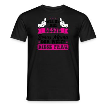 Bonus Mama Familie Bonusmama Geschenk - Männer T-Shirt - Schwarz - Vorne - AI Model Male 178 light (178cm)