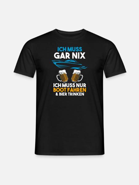 Boot Bier Bootsfahrer Geschenk - Männer T-Shirt - Schwarz