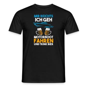 Motorboot Bier Bootsbesitzer Geschenk - Männer T-Shirt - Schwarz - Vorne - AI Model Male 178 light (178cm)