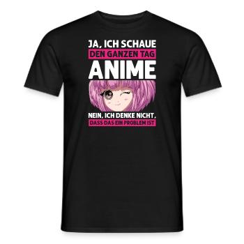 Otaku Japan Anime Merch Anime Merch Geschenk - Männer T-Shirt - Schwarz - Vorne - AI Model Male 178 light (178cm)