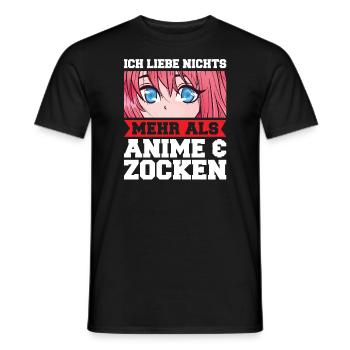Otaku Japan Anime Merch Anime Merch Geschenk - Männer T-Shirt - Schwarz - Vorne - AI Model Male 178 light (178cm)
