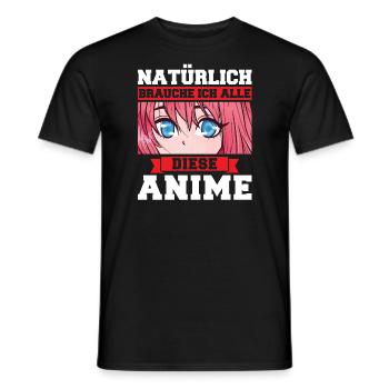 Otaku Japan Anime Merch Anime Merch Geschenk - Männer T-Shirt - Schwarz - Vorne - AI Model Male 178 light (178cm)