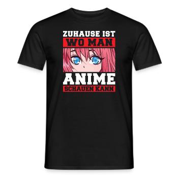 Otaku Japan Anime Merch Anime Merch Geschenk - Männer T-Shirt - Schwarz - Vorne - AI Model Male 178 light (178cm)