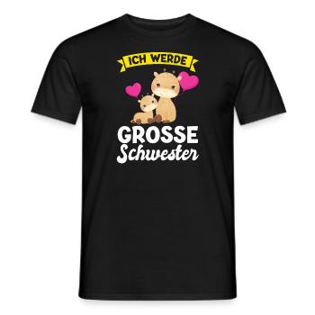 2 Giraffen Grosse Schwester Schwestern Geschenk - Männer T-Shirt - Schwarz - Vorne - AI Model Male 178 light (178cm)