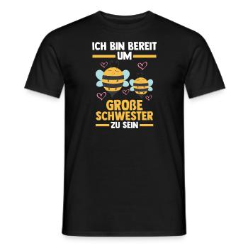 Schwester Bienen grosse Schwester Geschwister Gesc - Männer T-Shirt - Schwarz - Vorne - AI Model Male 178 light (178cm)