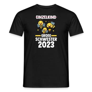 Schwester Bienen grosse Schwester Geschwister Gesc - Männer T-Shirt - Schwarz - Vorne - AI Model Male 178 light (178cm)