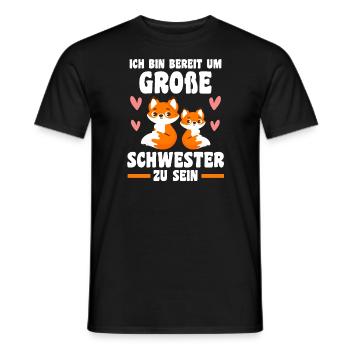 Schwestern Fuchs grosse Schwester Fuchs Geschenk - Männer T-Shirt - Schwarz - Vorne - AI Model Male 178 light (178cm)