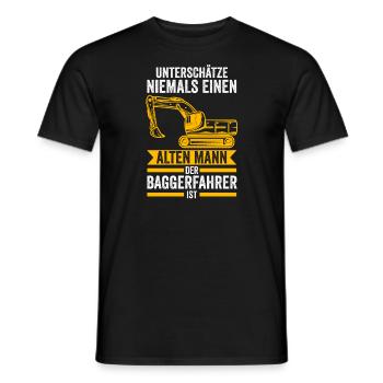 Baggerfahrer Job Baggerführer Geschenk - Männer T-Shirt - Schwarz - Vorne - AI Model Male 178 light (178cm)