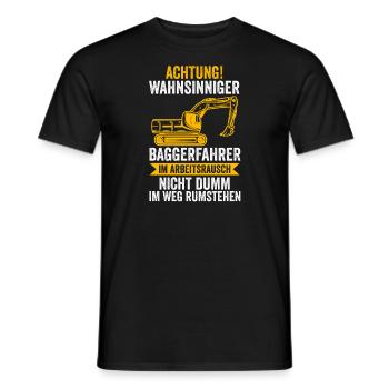 Baggerfahrer Job Bagger Geschenk - Männer T-Shirt - Schwarz - Vorne - AI Model Male 178 light (178cm)
