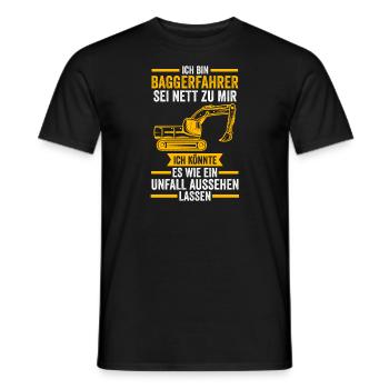 Baggerfahrer Job Baumaschine Geschenk - Männer T-Shirt - Schwarz - Vorne - AI Model Male 178 light (178cm)