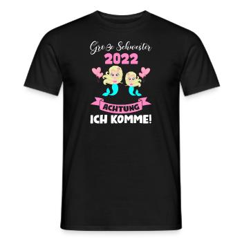 Große Schwester 2022 Meerjungfrau Geschwister Gesc - Männer T-Shirt - Schwarz - Vorne - AI Model Male 178 light (178cm)