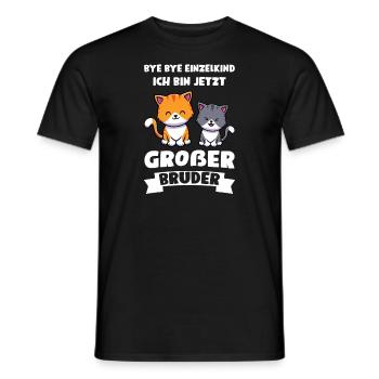 Großer Bruder Katzen Grosser Bruder Geschenk - Männer T-Shirt - Schwarz - Vorne - AI Model Male 178 light (178cm)