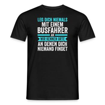 Busfahrer Job Busfahren Geschenk - Männer T-Shirt - Schwarz - Vorne - AI Model Male 178 light (178cm)