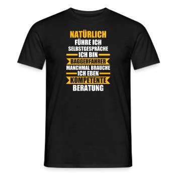Baggerfahrer Job Baumaschine Geschenk - Männer T-Shirt - Schwarz - Vorne - AI Model Male 178 light (178cm)