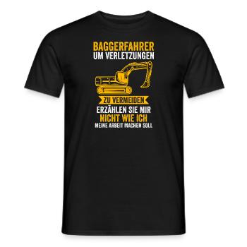 Baggerfahrer Job Baumaschine Geschenk - Männer T-Shirt - Schwarz - Vorne - AI Model Male 178 light (178cm)