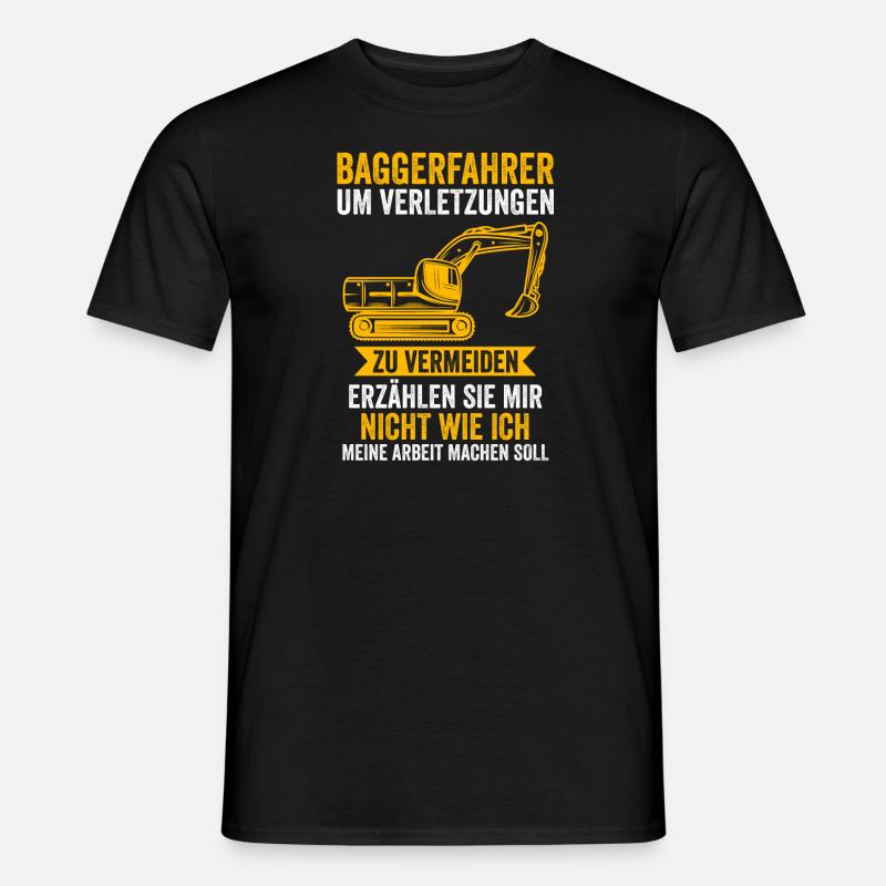 Baggerfahrer Job Baumaschine Geschenk - Männer T-Shirt - Schwarz