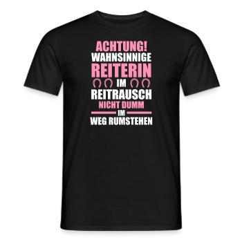 Reiterin Pferd Pferdeliebhaberin Geschenk - Männer T-Shirt - Schwarz - Vorne - AI Model Male 178 light (178cm)