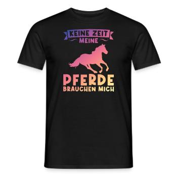 Reiten Pferd Reiter Geschenk - Männer T-Shirt - Schwarz - Vorne - AI Model Male 178 light (178cm)