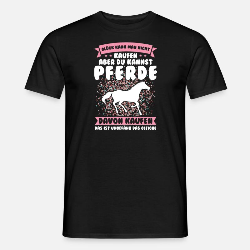 Reiten Pferd Pferde Geschenk - Männer T-Shirt - Schwarz