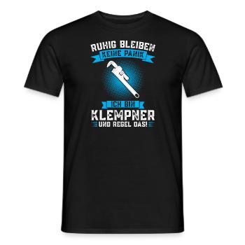 Klempner Beruf Installateur Geschenk - Männer T-Shirt - Schwarz - Vorne - AI Model Male 178 light (178cm)
